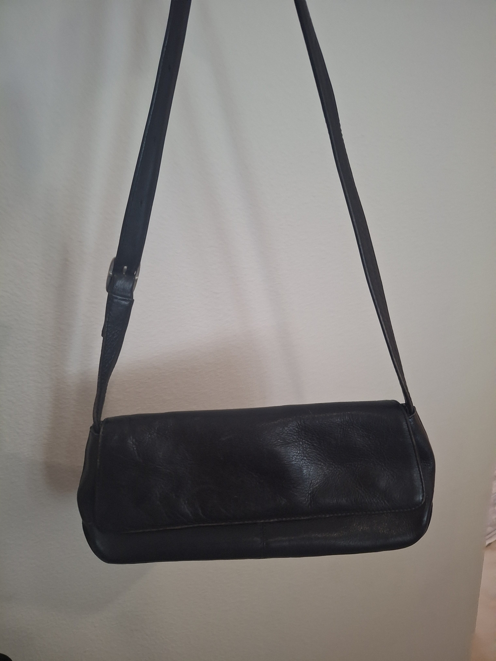 Y2K Black Leather Shoulder Bag